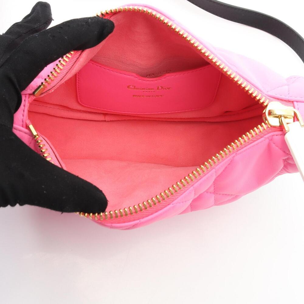 Dior VIBE Hobo Cannage Leather Shoulder Bag Pink White - Picture 3 of 5
